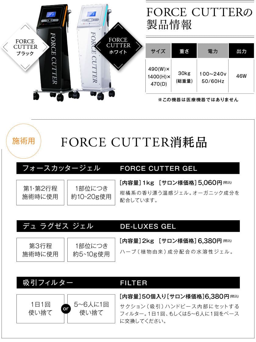 FORCE CUTTER ○○○ ブラック FORCE CUTTER ○○○ ホワイト